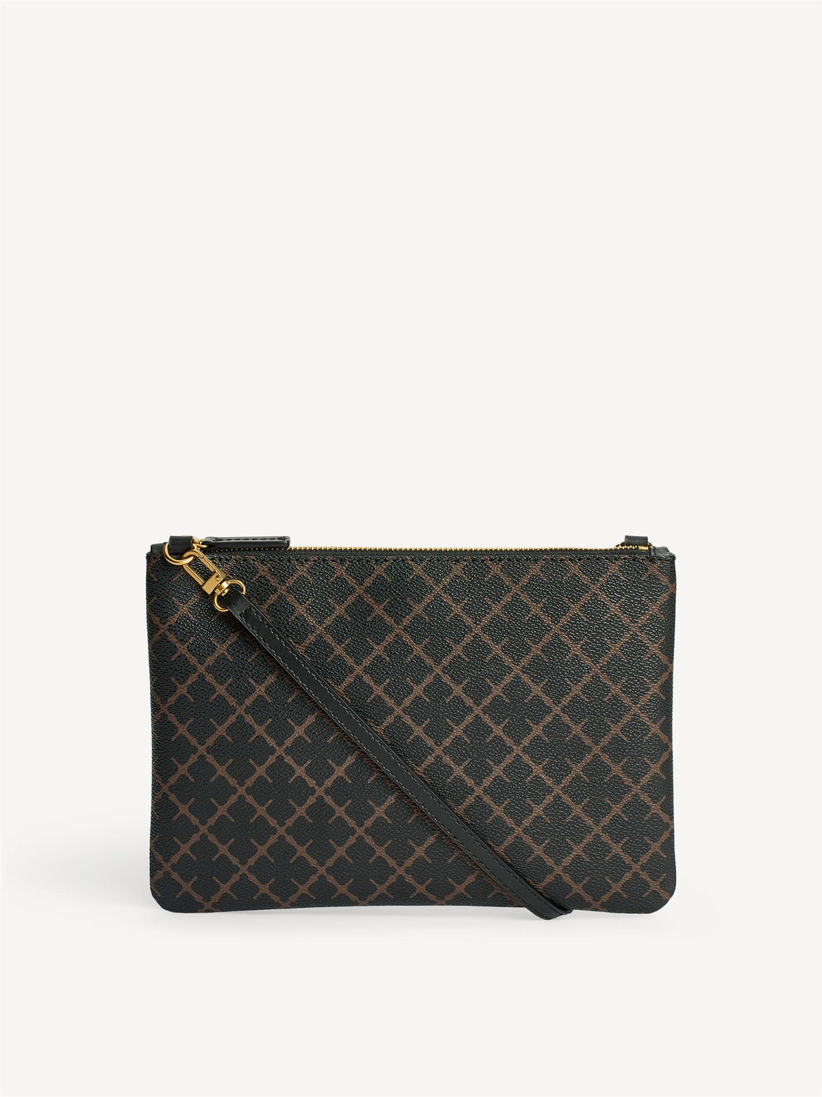 IVY CLUTCH fra By Malene Birger i fargen brun, laget i polyvinylklorid med Signature Flower print.