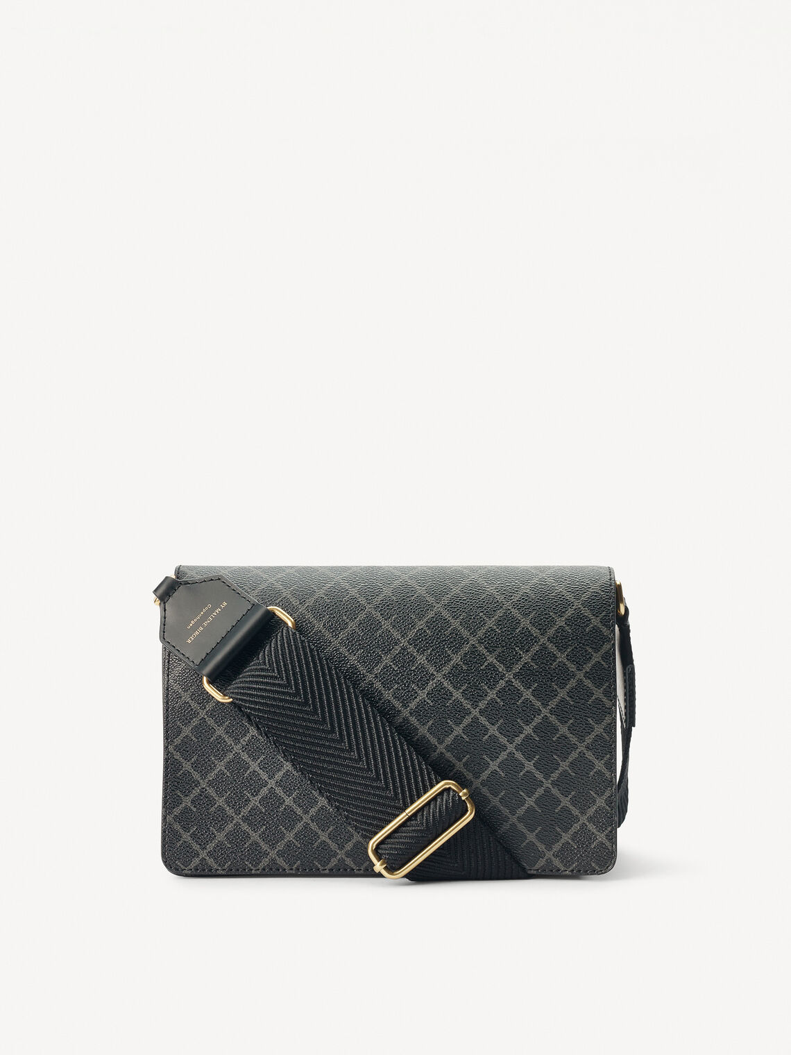 By Malene Birger Loenna crossover-veske i grå  polyvinyl chloride, med Signature Flower-mønster, skinndetaljer og justerbar skulderrem.