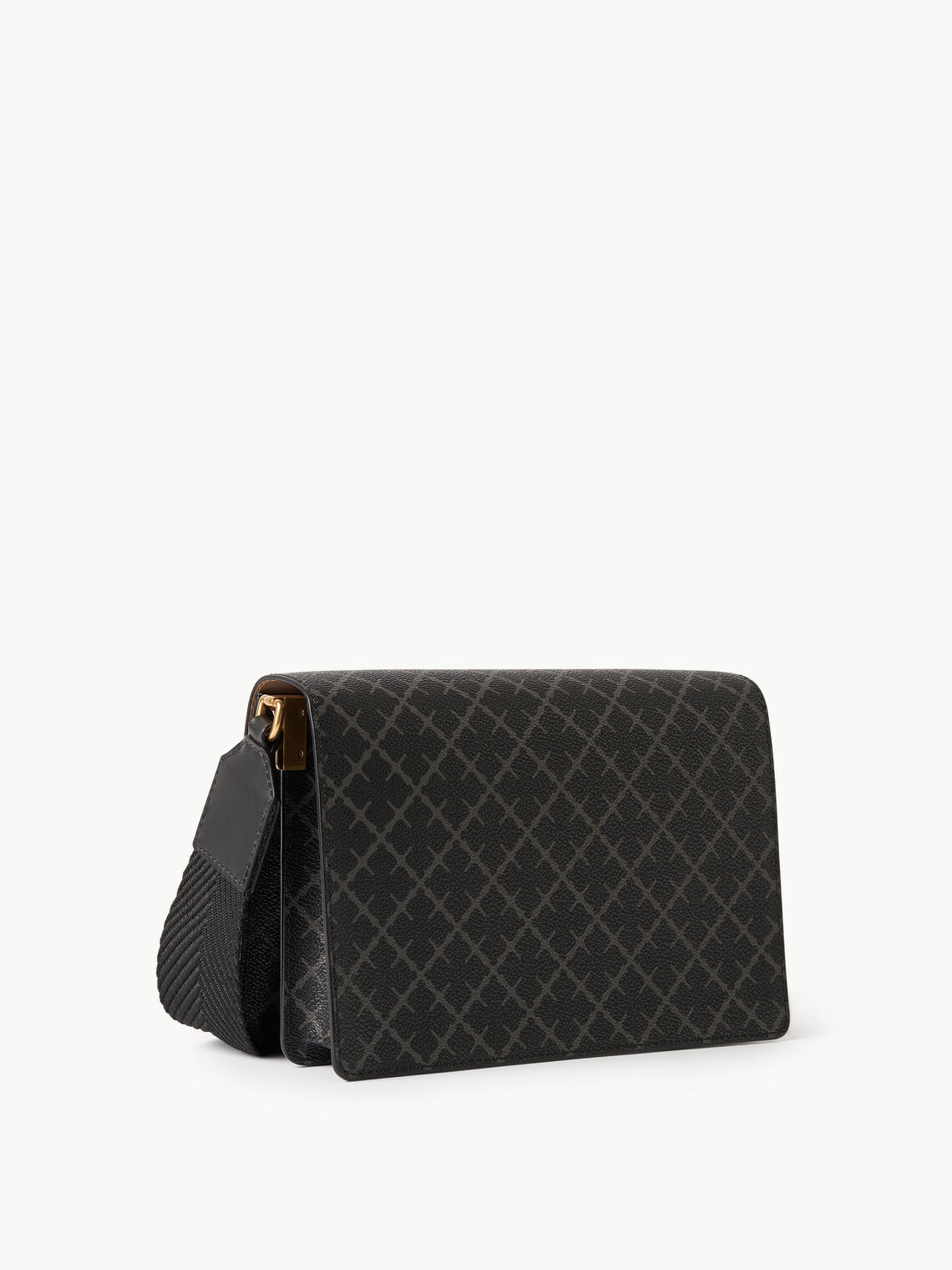 By Malene Birger Loenna crossover-veske i grå  polyvinyl chloride, med Signature Flower-mønster, skinndetaljer og justerbar skulderrem.