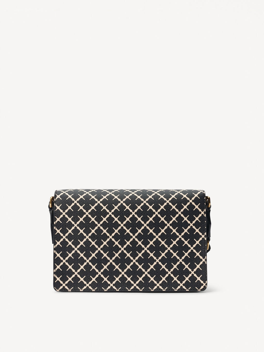 By Malene Birger Loenna crossover-veske i sort polyvinyl chloride, med Signature Flower-mønster, skinndetaljer og justerbar skulderrem.