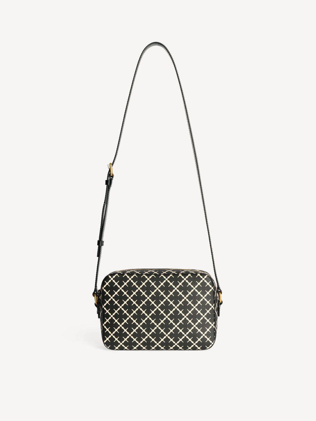 By Malene Birger Lolla crossover-veske i sort, med Signature Flower-mønster, justerbar stropp og gulldetaljer.