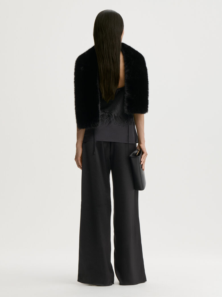LOUIS bukse fra By Malene Birger i fargen sort, laget i sateng.