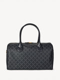 LULLU SMALL weekendbag i grå polyvinylklorid med Signature Flower-print og avtagbar skulderreim