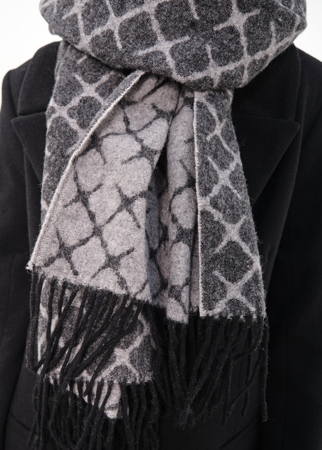 ortega, skjerf, ull, kashmir, grå, by malene birger