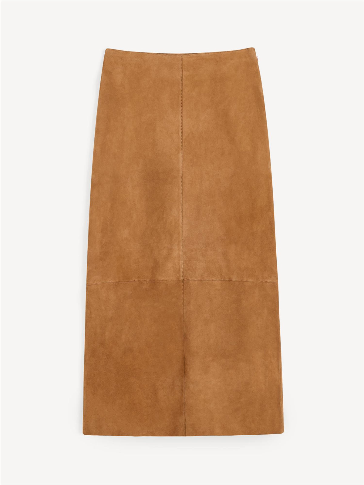 By Malene Birger Palomie semsket skinnskjørt i brun geiteskinn med nett passform og splitt bak.
