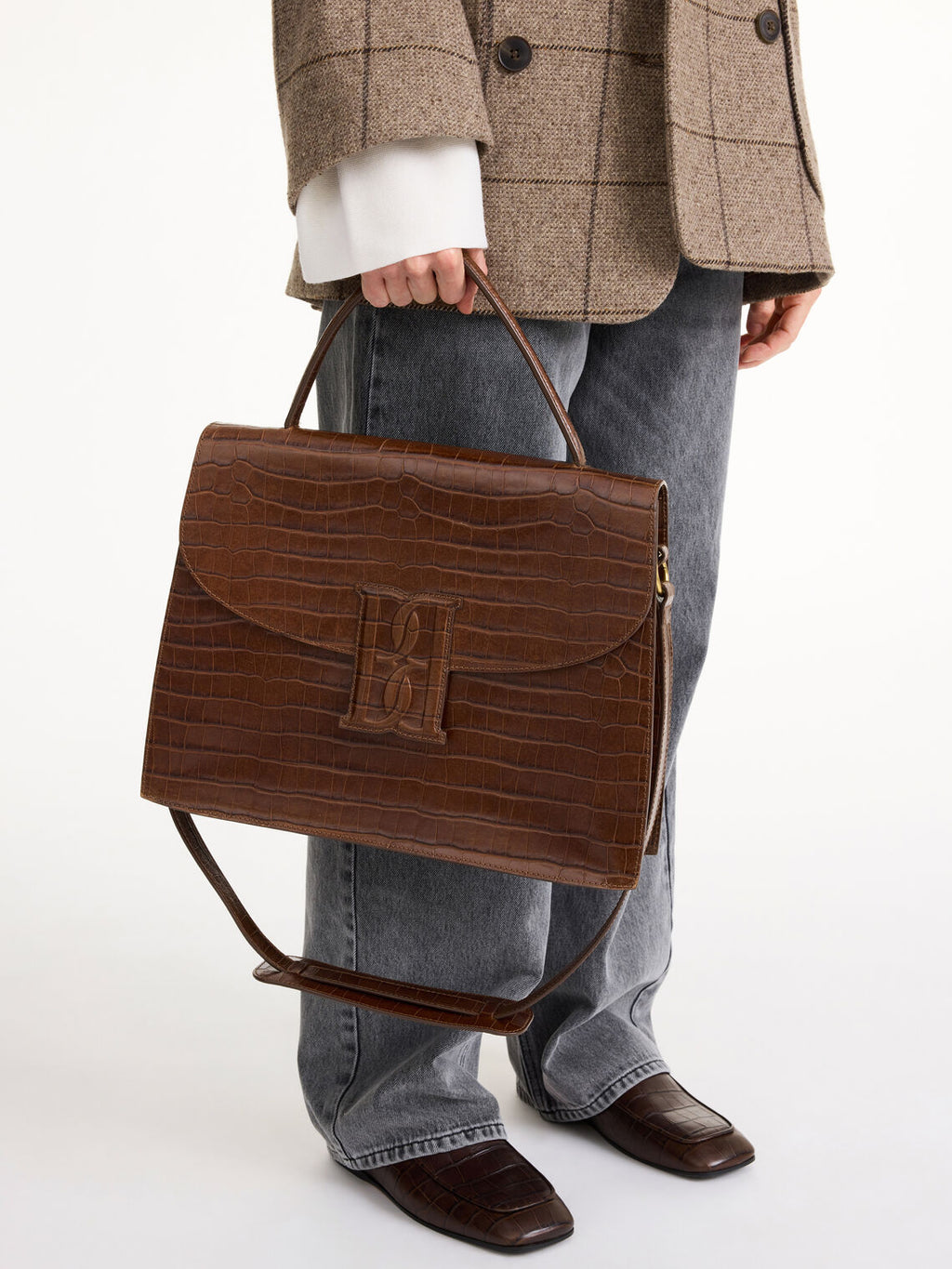 ronlas, veske, kalveskinn, brun, by malene birger