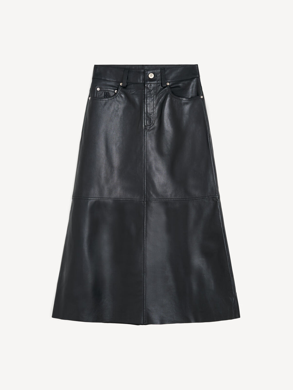 SOLENE skjørt fra By Malene Birger i fargen sort, laget i skinn.