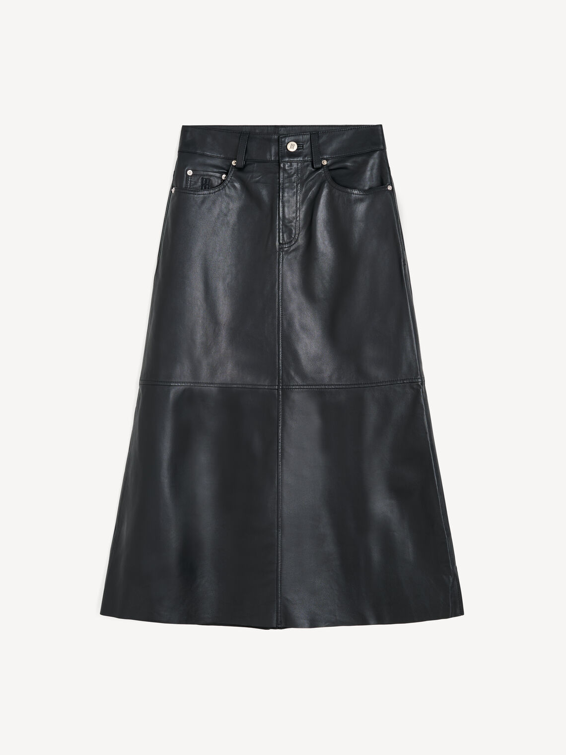 SOLENE skjørt fra By Malene Birger i fargen sort, laget i skinn.