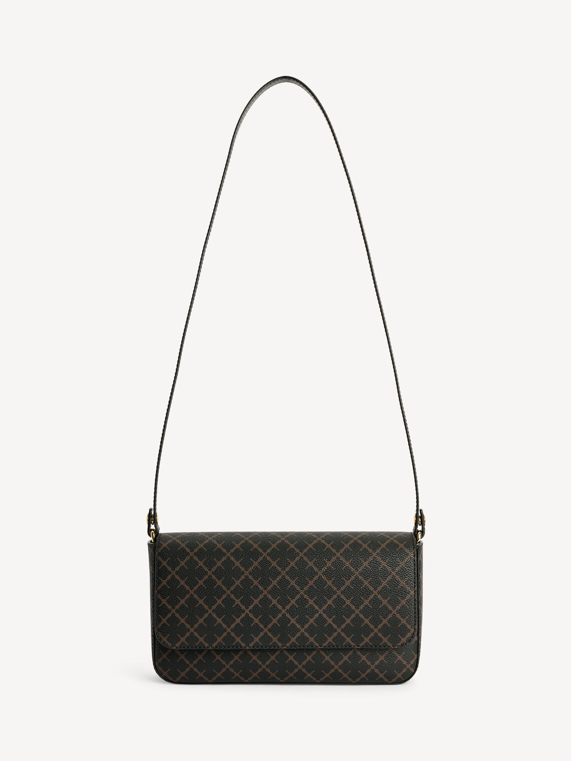 TALLIE veske fra By Malene Birger i brun 100% polyvinyl chloride med Signatur Flower-print. Lukkes med magnetknapp, avtagbar reim i to lengder og innvendig lomme. Mål: 27 x 14 x 1 cm.
