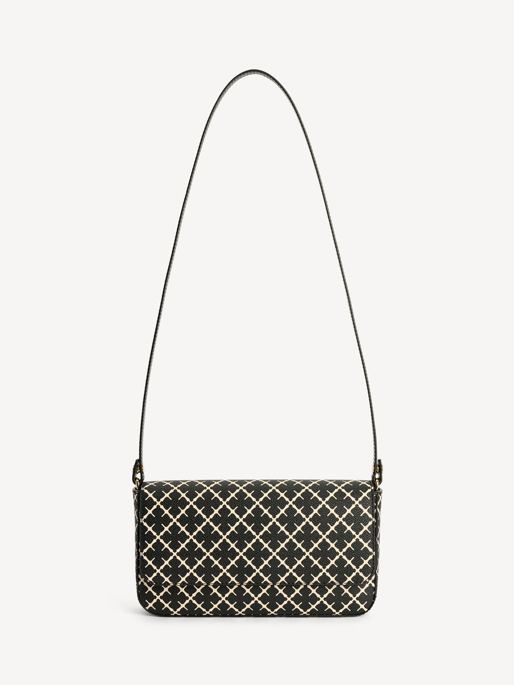 TALLIE veske fra By Malene Birger i fargen sort, laget i polyvinylklorid med Signatur Flower-print. Magnetknapp, avtagbar reim i to lengder og innvendig lomme.