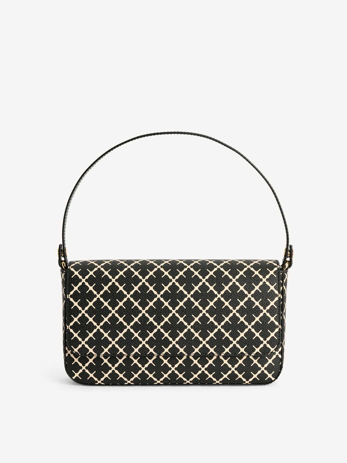 TALLIE veske fra By Malene Birger i fargen sort, laget i polyvinylklorid med Signatur Flower-print. Magnetknapp, avtagbar reim i to lengder og innvendig lomme.