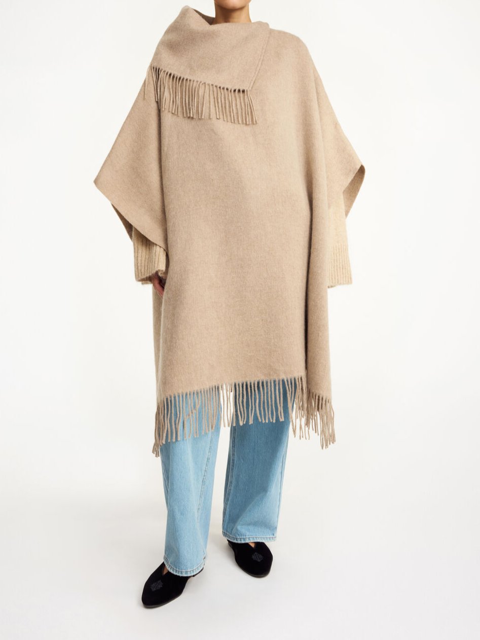 turtlo, poncho, ull, beige, by malene birger