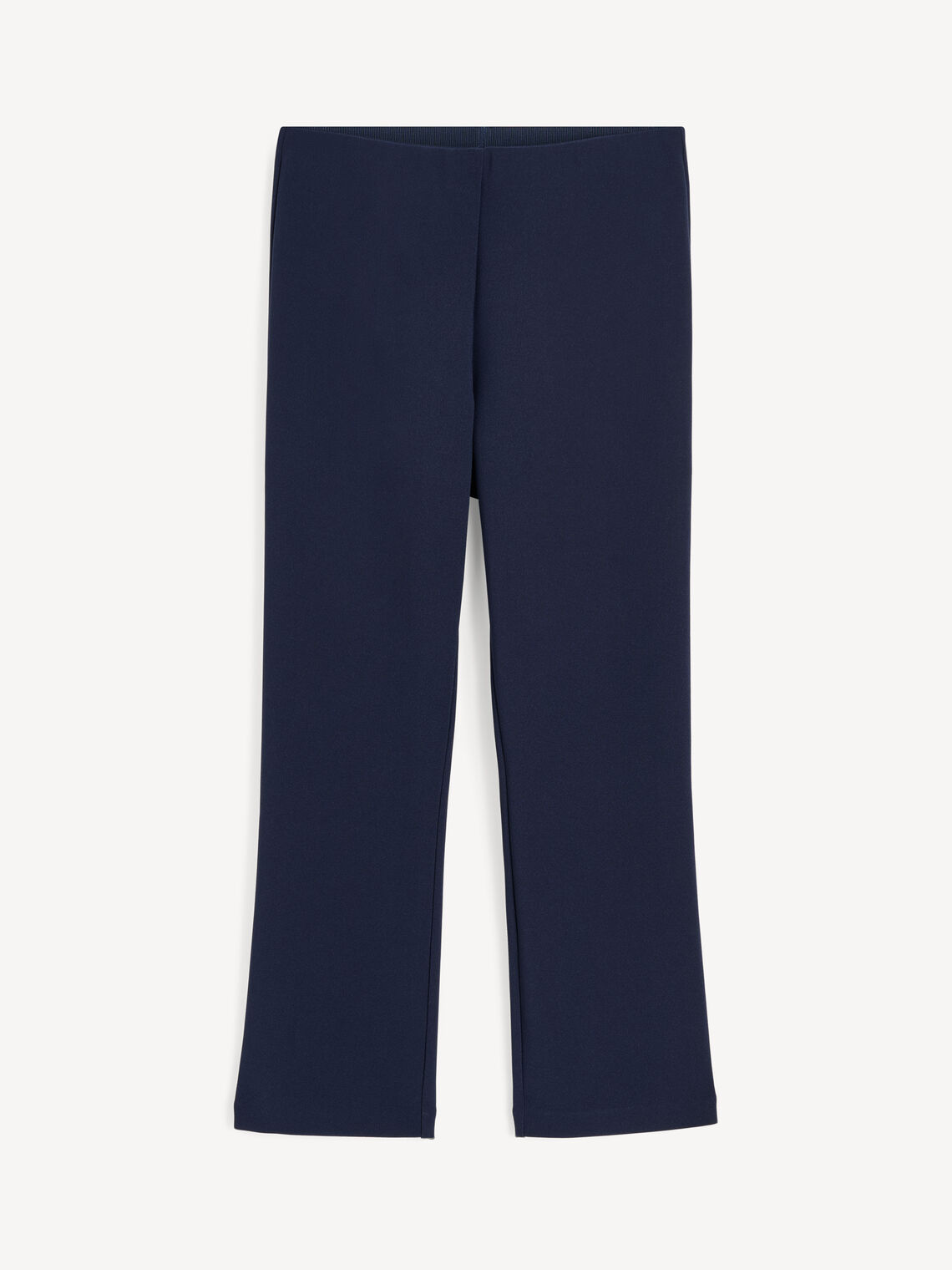 Vilea bukse i mørkeblå resirkulert polyester og elastan, strikk i livet og rette ben.