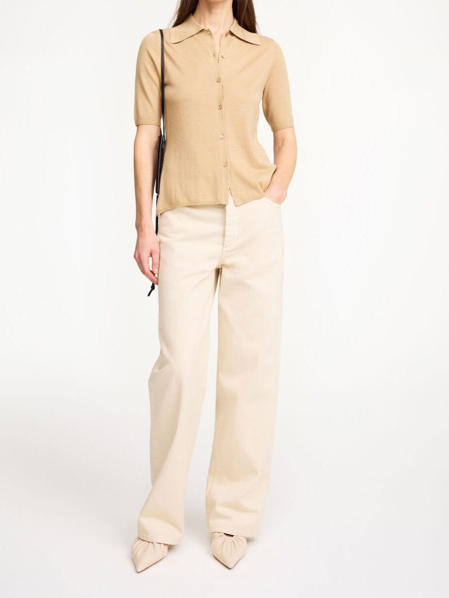 By Malene Birger Vinola jeans i beige, laget av organisk bomull med en løs passform.