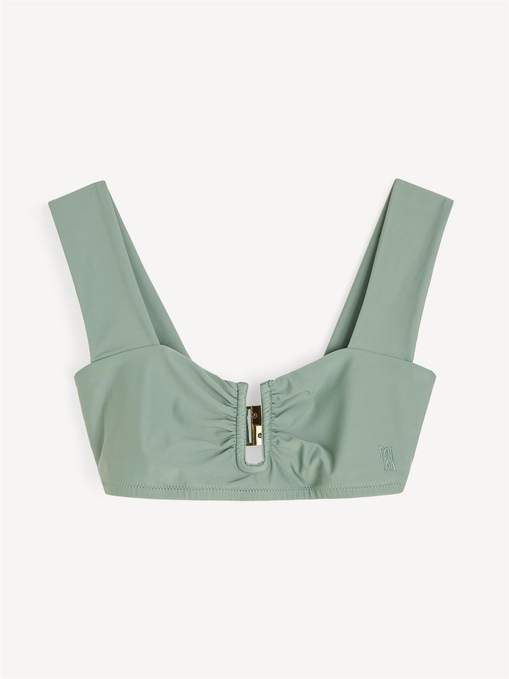 BELIRA bikinitopp fra By Malene Birger i grønn. Laget i resirkulert polyamide og elastane. Brede stropper, V-utringning i front og flatterende passform.