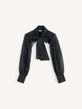 By Malene Birger CANNY bolero i sort organza med silke og bomull. Transparent og lett tekstur med strukturerte kanter.