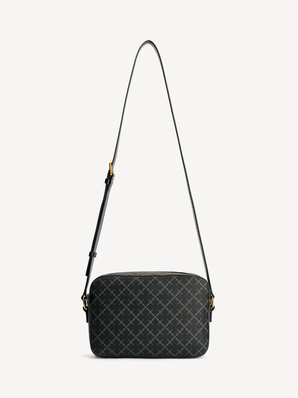 LOLLA crossover-veske fra By Malene Birger i grå med Signature Flower-trykk. Laget i 100% polyvinyl chloride med glidelås, justerbare stropper, stort innvendig rom og diskret lomme på utsiden. Gulldetaljer.