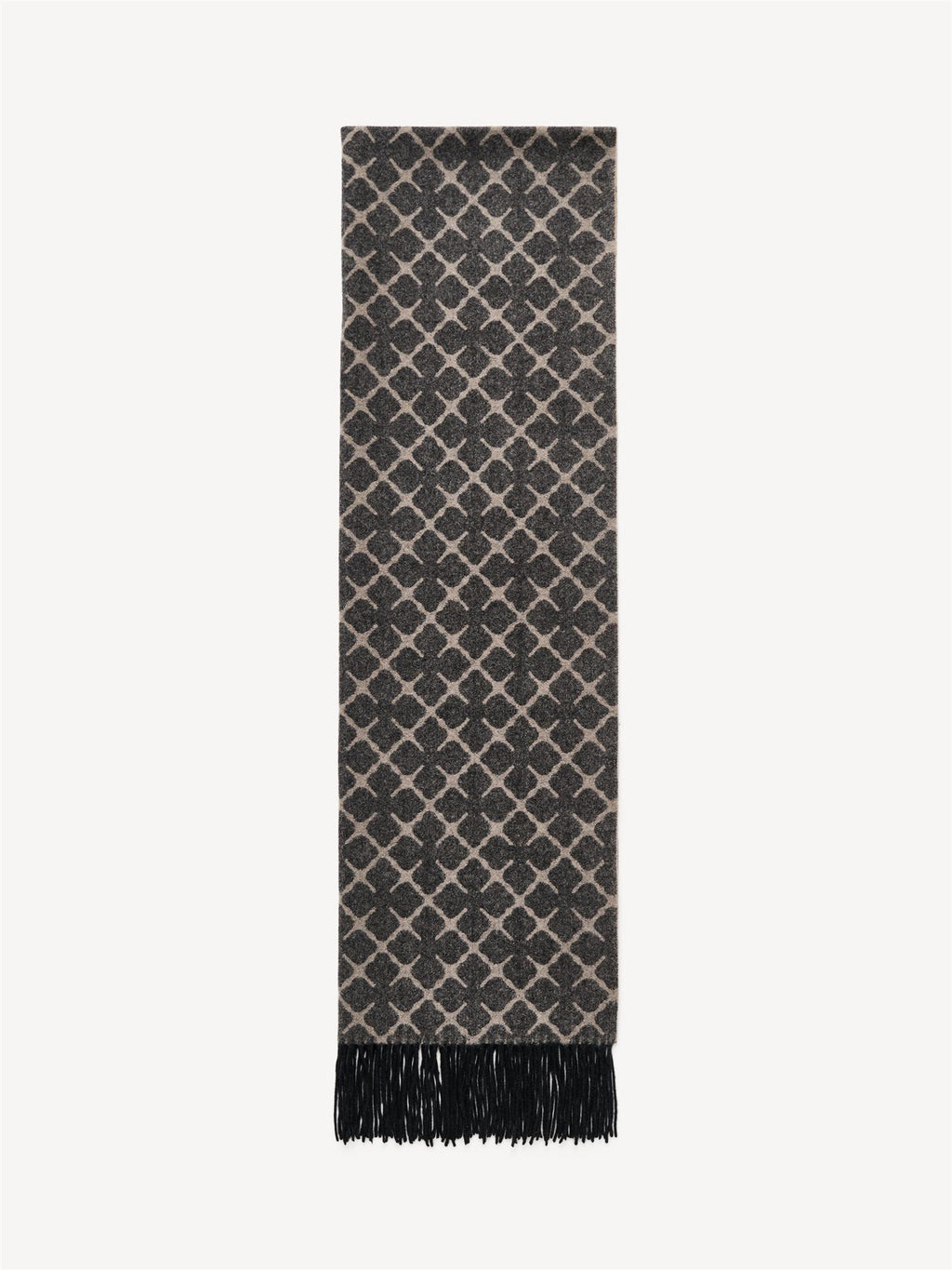 By Malene Birger ORTEGA ullskjerf i beige og brun stripet. Myk og varm tekstur med klassisk to-farget design.