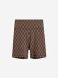 By Malene Birger SIOLA treningsshorts i brun resirkulert polyamid og elastane, slim-fit passform med monogram-print og elastisk linning.