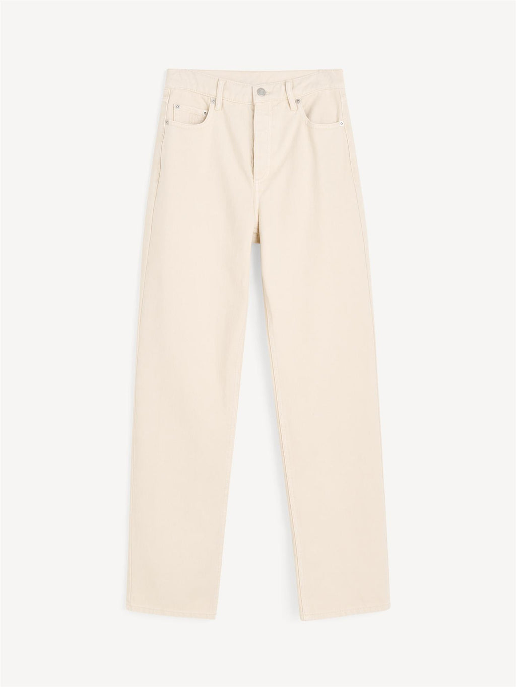 Chicago jeans i kremfarget denim, mellomhøyt liv, rette ben og klassisk fem-lomme design.