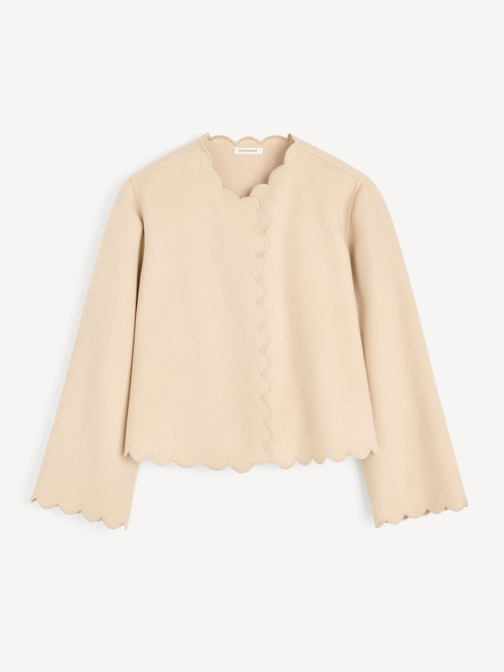 Kremfarget jakke i 100% ull, elegant passform, feminine detaljer
