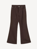 Houston jeans med utsvingte ben i mørkebrun denim, mellomhøyt liv og klassisk fem-lomme design.