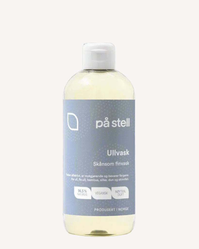 På Stell ullvask 500ml, naturlig og mild pleie for ull, kasjmir, silke og dun.